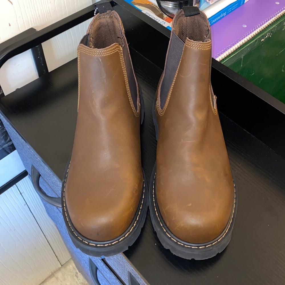 Brahma Mens Leather Work Boots NASH Brown Enduro Pro Oil Resistant size 9 1/2